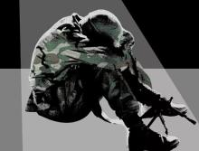 Image of a soldier in despair