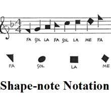 Picture of shape-note notation