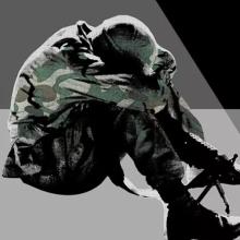 Image of a soldier in despair